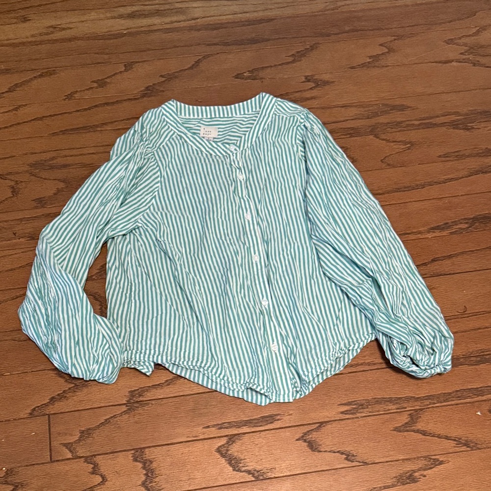 a new day Teal Striped Button-Down Shirt